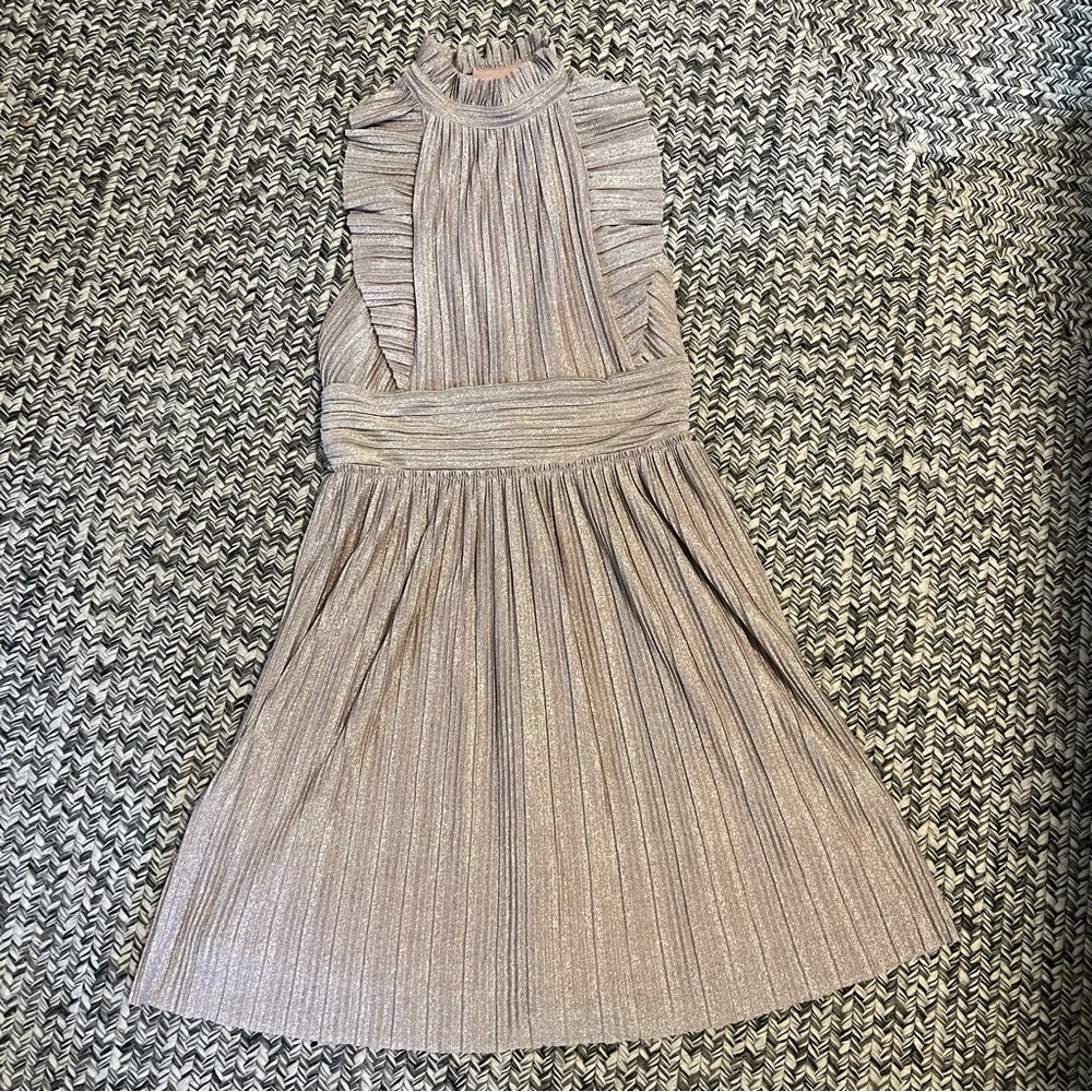 Free People Pleated Shine Fit & Flare Mini Dress - Picture 4 of 12